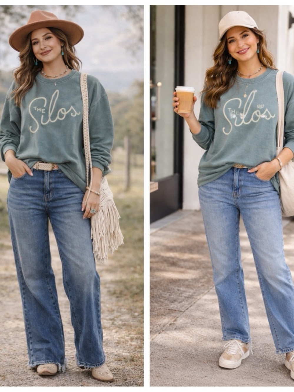 Green “The Silos” Graphic Sweatshirt | Boho Western + Casual Everyday Magnolia